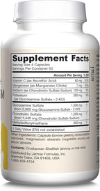 Jarrow Formulas Glucosamine + Chondroitin + MSM Capsules, Joint Support Supplement with Vitamin C and Manganese, 240 Capsules, 60 Day Supply, Pack of 12
