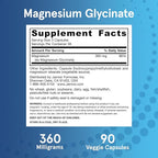 Jarrow Formulas Magnesium Glycinate Veggie Capsules - 360 mg Magnesium per Serving,Supports Relaxation and Healthy Sleep,30 Day Supply,90 Count (Pack of 2)