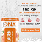 HYDRADNA- Sparkling Liquid Collagen Protein Water Drink Balanced Nutrients for Wellness - Sugar-Free - Keto-Friendly - No Gluten (12 Pack) Georgia Peach
