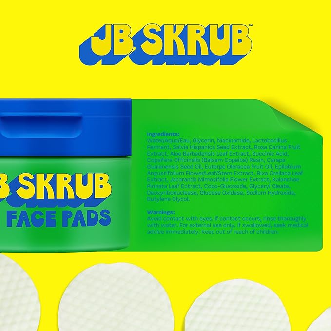 JB SKRUB Boys Face Pads & Wipes for Kids, Tweens & Teens‚ 40-Count Acne Cleansing Pads with Salicylic Acid & Aloe Vera‚ 3-Pack