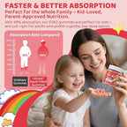 Vitamin D3 K2 + Calcium Liquid-filled Gummies for Kids & Teens, 1000IU / 2000IU D3 with Magnesium, Algal Omega 3, Kids Vitamins for Bones & Teeth, Calcium Absorption, Brain, Immune, Sugar-Free, 2Pack