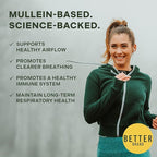 Betterbrand Mullein Chewable Gummies for Lung Cleanse and Detox, Respiratory Health Supplement, 1000mg Mullein Extract per Serving, 180 Gummies - 90 Day Supply - Pear Flavored