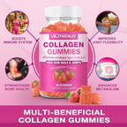 Vegan Collagen Gummies for Women & Men - with Biotin, Vitamin C, & Zinc for Skin Radiance, Hair Growth, Strong Nails, & Joint Support, 60 Count