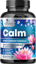 Stress Support Supplement - Extra Strength Ashwagandha, GABA, Magnesium, L-Theanine for Relief - Supports Mood & Focus - Naturally Calm, Unwind & Relax - Eases Tension & Nervousness - 120 Capsules