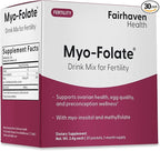 Fairhaven Health Folate and Myo Inositol Powder for Women - 1 Per Day, Female Fertility Supplement, Ovarian Health and Egg Quality - 2000 mg Myo-Inositol and 333 mcg Methylfolate – 30 Stick Packs