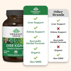 ORGANIC INDIA Liver Kidney Herbal Supplement - Detoxify & Rejuvenate, Supports Healthy Liver & Kidney Function, Vegan, Gluten-Free, Kosher, USDA Certified Organic, Non-GMO - 180 Capsules
