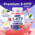 2 Pack 5-HTP Gummies 300mg, 5-HTP Supplement with 200mg L-Theanine & 50mg GABA, GABA Supplements for Adults, Sugar Free, Raspberry Flavor, 120 Count