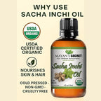 Pure Carrier and Essential Oils for Skin Care, Hair, Body Moisturizer for Face-Anti Aging Skin Care (Sacha Inchi Oil Organic, 4oz)
