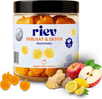 riev Debloat & Detox Gummies – Apple Cider Honey Flavor – Sugar-Free – Daily Gut Support with Ginger, Dandelion, and Magnesium – Gentle Digestion – Vegan, Non-GMO – 30 Count
