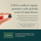 Gaia Herbs Black Elderberry (Sambucus nigra) Extra Strength Gummies - Delicious Immune Support Supplement* - Certified Organic Black Elderberries for Immune System Support* - 120 Gummies (60 Servings)