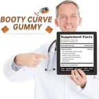 Booty Gummies for Big Butt and Hips, Bigger Butt Gummies for Natural Curves, 2 PCS Bum Support Gummy Booty Curvy Body, Berry Flavored Women Support Supplement, Boost Glute Growth, Fenugreek, 60 Count.