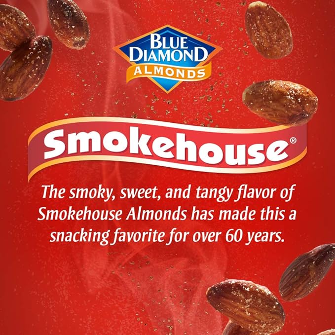Blue Diamond Almonds Smokehouse Flavored Snack Nuts, 25 Oz Resealable Bag (Pack of 2)