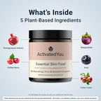 ACTIVATEDYOU Essential Skin Food, Advanced Skincare Collagen Elastin Support Supplement for Aging Skin, Helps Improve Appearance of Face Texture, Sagging w/Dermaval, Vitamin C, Lysine (30 Capsules)