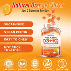 Vitamin D3 K2 Gummies for Adults - Vitamin D3 5000IU + K2 (MK-7) 120mcg - Sugar-Free D3 and K2 Supplements with Omega-3, Methyl B12, B9, B6, Vitamins E & Zinc - for Calcium Absorption & Immune Health