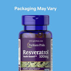 Puritan's Pride Premium Resveratrol Youth Guard™ 100mg, Dietary Supplement for Immune System, Antioxidant, Sugar Metabolism, Blood Flow, and Vascular Function Support, 120 Rapid Release Softgels