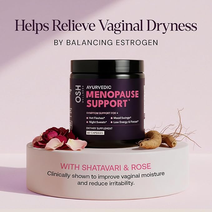Menopause Supplements for 45+ Women | Hot Flash, Night Sweat & Mood Swing Relief | Ayurvedic Herbal Blend with Shatavari, Ashwagandha, Black Cohosh | Eases Dryness & Boosts Libido | 60 Capsules