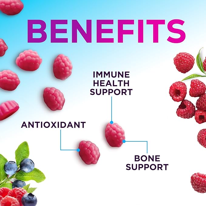 Zinc Gummies - 50mg Zinc Per Serving Immune Skin & Bone Support Health Gummy - Premium Antioxidant Chewable, High Absorption Vegan, Best Supplements Vitamin for Adults, Tasty Berry Flavor, 60 Gummies
