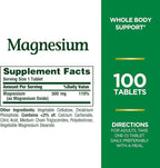 Nature's Bounty Magnesium, Mineral Supplement, Supports Bone and Muscle Health, 500 mg, Coated Tablets, 100 Count (Pack of 3)