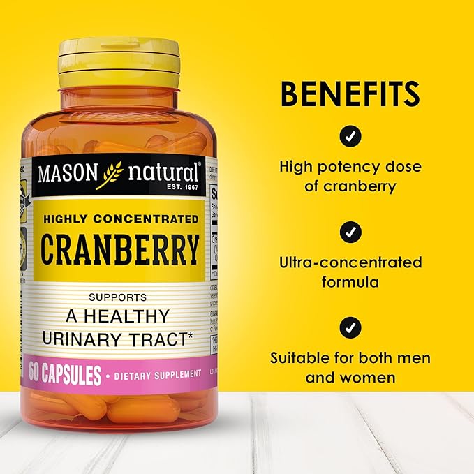 MASON NATURAL Cranberry Highly Concentrated 900 mg, 3 Month Supply, Antioxidant & Immune Health, Supports Healthy Urinary Tract, 3 Pack