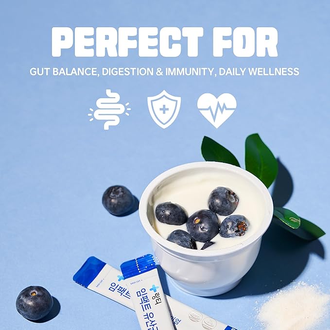 Doctor Developed Premium Impact Probiotics | 13 Probiotic Strains | 1 Billion CFU | for All Ages and Genders | Essential Vitamins | Digestive & Gut Health | Blueberry Yogurt Flavor | 30 Count