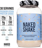 NAKED Shake - Vanilla Protein Powder - Plant Based Protein Shake with Mct Oil, NSF Certified, Gluten-Free, Soy-Free, No Gmos Or Artificial Sweeteners - 30 Servings