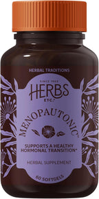 Herbs Etc. Menopautonic - Support Healthy Hormones - Menopausal Health Supplement with Chastetree Berry, Black Cohosh & Ginseng - Supports Ovary Health & Vaginal Walls - 60 Softgels (60 Servings)