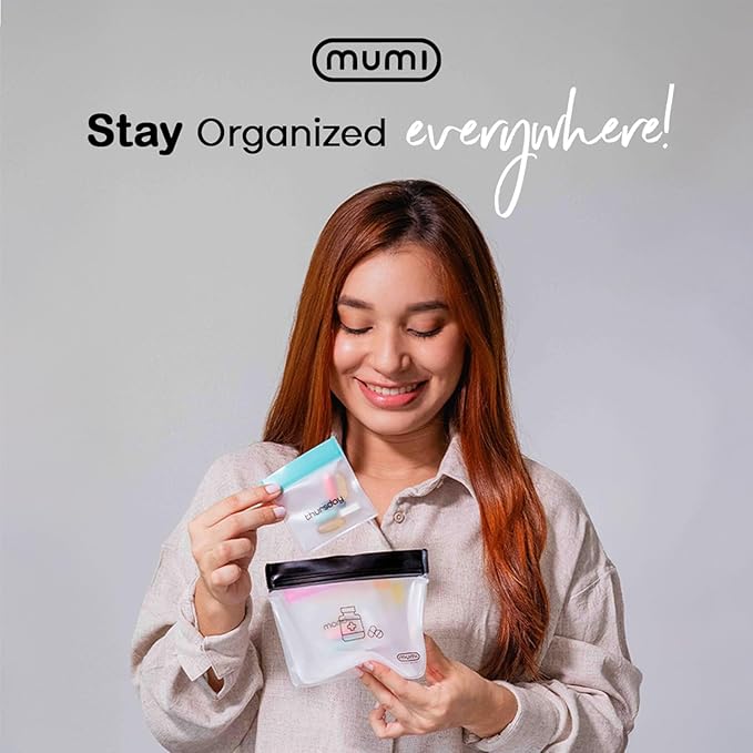 MUMI Pill Pouch Set, Travel Pill Organizer 7 Mini Zipper Pouches, Small Pill Bags, Reusable Pouches for Medicine Travel, Pocket Pill Organizer, Purse Accessories, Vitamin Organizer