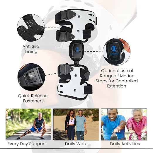 Comfyorthopedic OA Unloader Knee Brace For Medial Knee Pain, Arthritis Support, Osteoarthritis, Bone on Bone Inside Cartilage Joint Side Stabilizer L1851 L1843, Adjustable Plus Size Fits Up to 32in Thigh Circumference, Right