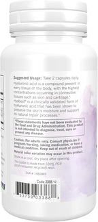 NOW Foods Solutions, Hydration Rescue with Hyabest® hyaluronic acid, Helps Maintain Youthful Looking Skin*, Supports Healthy Skin Moisture*, 60 Veg Capsules