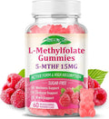 MEENCCD L-Methylfolate 15mg Gummies, Methylfolate Supplement, 5-MTHF Supplement - Active 5-MTHF - Supports Overall Wellness, Vegan, Raspberry Flavor, 60 Count