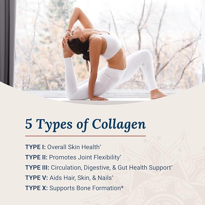 Live Conscious Beyond Collagen Multi Collagen Capsules - Types I, II, III, V & X | Hydrolyzed Blend with Biotin & Vitamin C for Hair, Skin, Nails 90 Capsules (4-Pack)