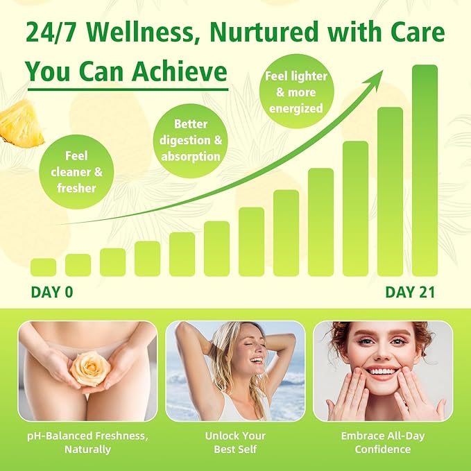 Premium Feminine Balance Gummies for Women's Immune Health, Hawaiian Pineapple Gummies Support pH Balance & Immune Support, Vegan, Gluten-Free, 60 Gummies ﻿