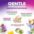 Gentle Liver Cleanse Detox & Repair Formula - Advanced Liver Support Supplement with Silymarin Milk Thistle, Dandelion Root, Artichoke Extract, Turmeric, Choline, & Beetroot - 240 Veggie Capsules