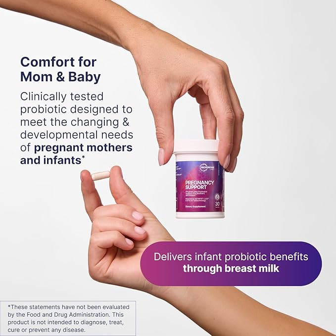Microbiome Labs Pregnancy Support - Prenatal & Postpartum Probiotics for Women - Probiotic Supplements to Support Gut Health & A Balanced Vaginal Microbiome Through Breastfeeding (30 Capsules)