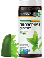 BIO KRAUTER® Chlorophyll Gummies for Body Odor & Detox Support - Vegan Chlorophyll Supplements for Women & Men - Natural internal Deodorant - 90 Detox Gummies, 45 Days of Supply, Apple Flavor, Non-GMO