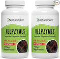 NaturalSlim Digestive Enzymes for Women & Men - Helpzymes Essential Enzymes for Digestion, Gut Health, Gas Bloating with Bromelain, Ox Bile, Pancreatin. & Betaine HCL - 100 Capsules 2pk