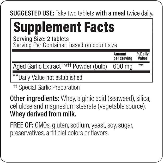 Kyolic Aged Garlic Extract Formula 100, Cardiovascular Health*, 100, Tablets.