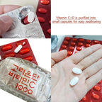 Individually Packaged Vitamin C+D for Korea Vitamin, K.O.R.E.A.E.U.N.D.A.N Vitamin C 1,000mg (60 Days Supply / 120 Tablets 72g)