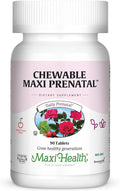 Maxi Health Chewable Prenatal Vitamins for Women – Prenatal with Iron, Biotin, Pantothenic Acid, & Magnesium – Kosher, Cherry Flavor Pregnancy Vitamins – 90 Tablets