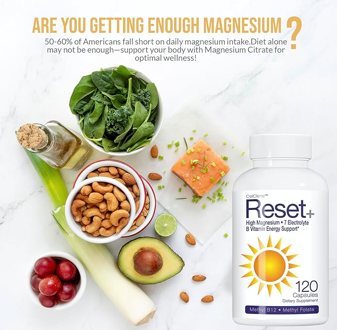 Reset+, 7 Energy Electrolytes, High Methyl B12, Methyl Folate, Pink Salt, High Magnesium, Super B Complex, Green Tea & Green Coffee Extracts, Biotin, Zinc, 72 Trace Minerals