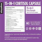 STAY ALIVE Cortisol Manager Supplement 15-in-1 Complex w/L-Theanine, Ashwagandha, Magnesium Glycinate, Phosphatidylserine and More, 120 Veg Capsules, Non-GMO & Gluten-Free Formula for Women and Men