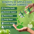 Apple Cider Vinegar Gummies, 1000mg ACV Gummies with The Mother & B12, Apple Cider Vinegar for Digestion, Metabolism, Gut & Energy Support, Immune Health, Keto-Friendly, Vegan, Non-GMO, 60 Count