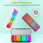 Betife AM PM Pill Organizer 7 Day, Weekly Pill Organizer 2 Times a Day, Daily Pill Box AM PM, Portable Travel Medicine Case, Day and Night Pill Container for Medication, Vitamin or Supplement（Black）