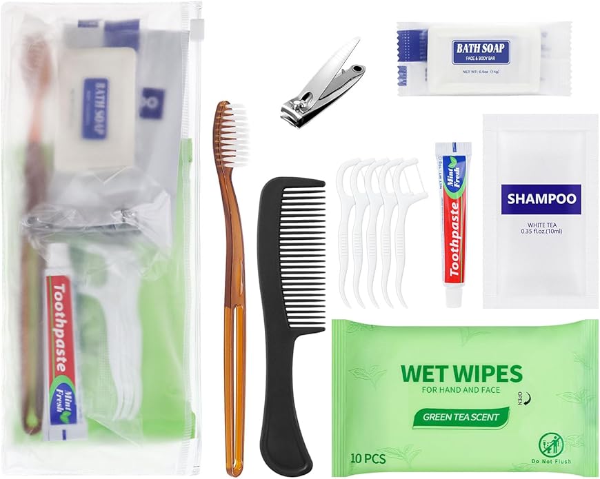 Travel Size Toiletries Kit Individually Packed,Personal Hygiene Kit for for Men Women