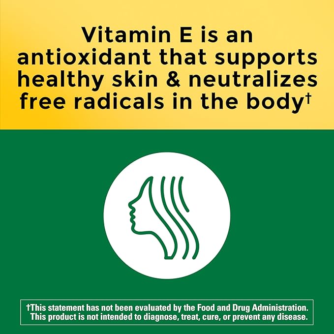 Nature Made Vitamin E 180 mg (400 IU) dl-Alpha, Dietary Supplement for Antioxidant and Skin Support, 300 Softgels, 300 Day Supply