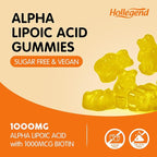 Alpha Lipoic Acid Gummies 1000Mg with Biotin, High Absorption Chewable ALA Supplement for Antioxidant, Brain Health and Nerve Support, Pineapple Flavor, Sugar Free, 60 Chews
