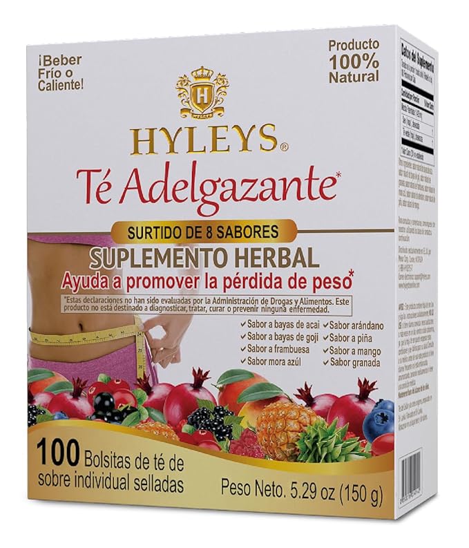 HYLEYS Slim Tea 9 Flavor Assortment 100 Ct - Weight Loss Herbal Supplement Cleanse and Detox - 100 Tea Bags (1 Pack) - Herbal Tea Variety Pack