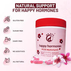 PCOS Multivitamin for Women – Happy Hormones Formula – Myo & D-Chiro Inositol 40:1, Omega-3, Vitamin D3, Zinc & Magnesium – 120 Vegan Capsules