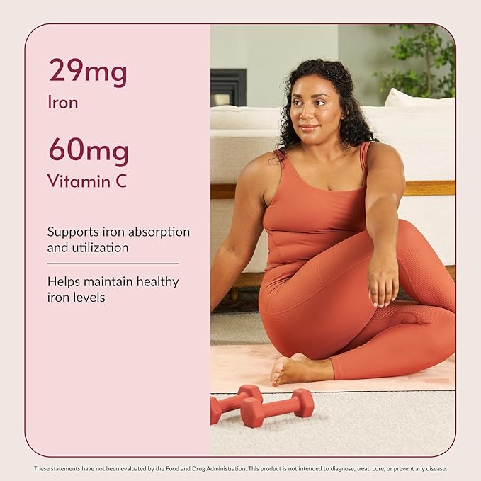 Bariatric Advantage Chewable Iron 29 mg - for Bariatric Surgery Patients - Iron with Vitamin C - No Iron Taste - Ferrous Fumarate & Carbonyl Iron Supplement - Passion Fruit - 90 Count