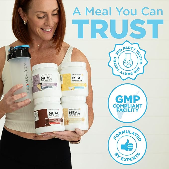 TransformHQ Meal Replacement Shake Powder 7 Servings (Vanilla) - Gluten Free, Non-GMO